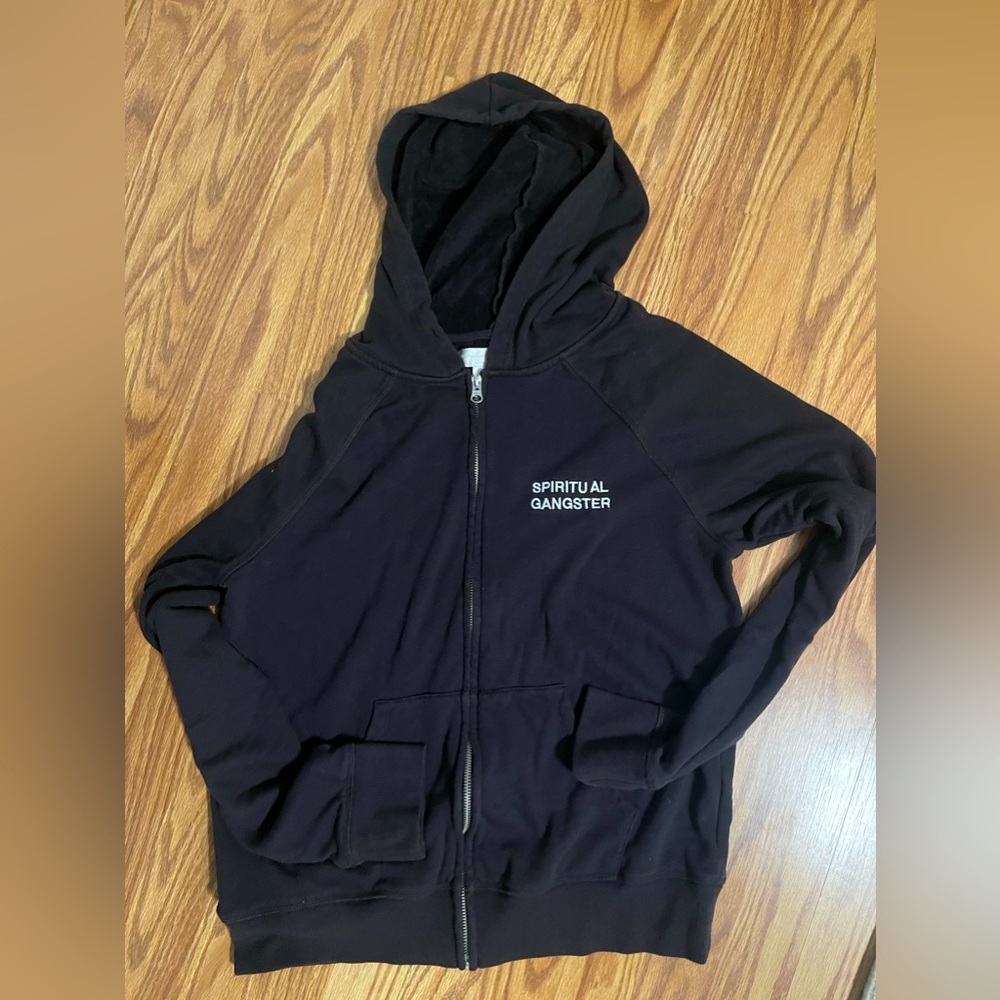 Cultivate Raglan Zip Hoodie by Spiritual Gangster. Size M